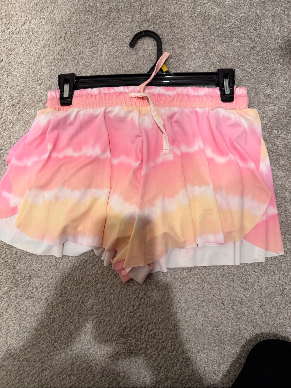 btween Pink & Peach Tie-Dye Ruffle Skort